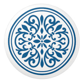 Blå och vit portugisisk Azulejo Stil Ceramic Knob Knopp