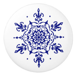 Blå och vit portugisisk Azulejo-stil keramisk knop Knopp