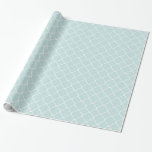 Blå och vit Quatrefoil-Möhippa Presentpapper<br><div class="desc">Chic Blue and White Quatrefoil Mönster Birthday eller Möhippa</div>