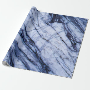 Blå och vit räl Swirl Modern Chic Party Presentpapper