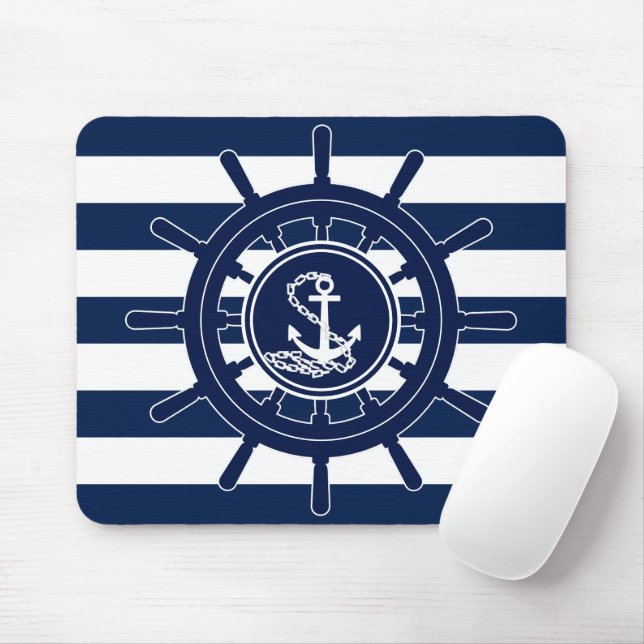 Blå och vit Rand, Fraktens symbol för hjulförankri Musmatta (Med mus)