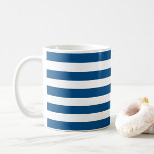 Blå och vit Rand Kaffemugg