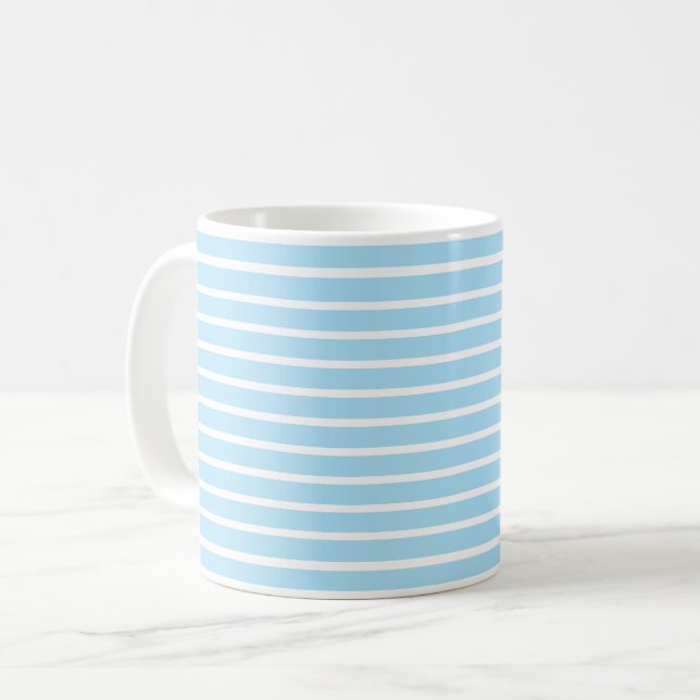 Blå och vit Rand Kaffemugg (Framsida vänster)