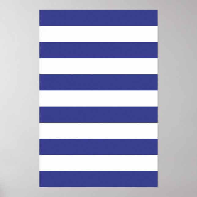 Blå och vit Rand Poster (Framsidan)