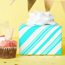 Blå och vit Rand Presentpapper