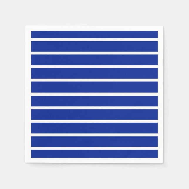 Blå och vit randig design pappersservett (Framsidan)