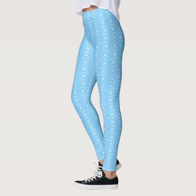 Blå och vit randig leggings (Vänster)