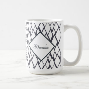 Blå och vit romb kaffemugg