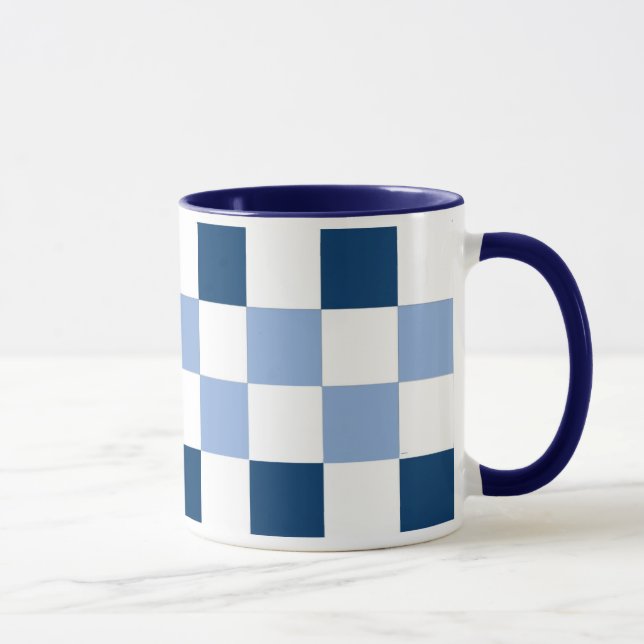 Blå och vit rutig mugg (Höger)