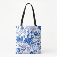 Blå och vit rysk prydnad 