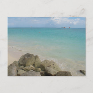 Blå och vit sand... vykort