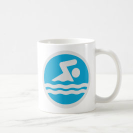 Blå och vit Simma Decal Swimming & Diving Coach Kaffemugg