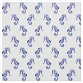 Blå och vit sjöfärgsutskrift tyg