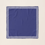 Blå och vit sjöman sjal<br><div class="desc">En klassisk själa mörk blått med en vit trim längs kant.</div>