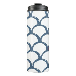 Blå och vit Sketch Scallop Mönster & Rainbow