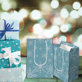 Blå och vit snöflingor Helgdag Gift Bag