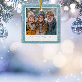 Blå och vit snöflingor, keramisk Helgdag Julgransprydnad Keramik