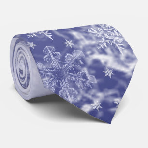 Blå och vit snöflingor Manar Slips