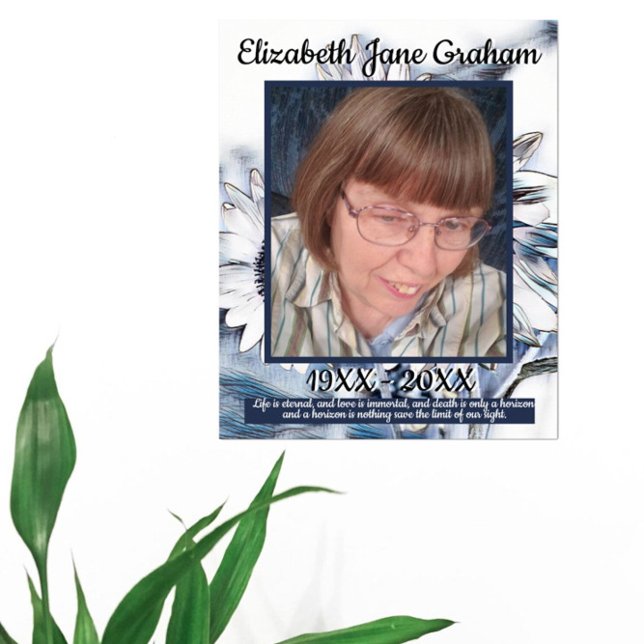 Blå och vit solroskonst | Foto | begravning Poster (Skapare uppladdad)