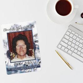 Blå och vit solroskonst | Foto | begravning Program