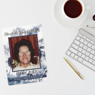 Blå och vit solroskonst   Foto   begravning Program