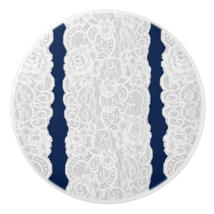Blå och vit spets rustik romantiskt elegant knopp