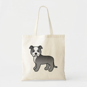 Blå Och Vit Staffordshire Bullterrier Hund Tygkasse