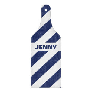 Blå och vit strimlad