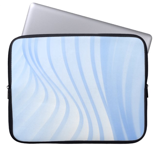Blå och vit strimlad textilvara laptop fodral (Framsidan)