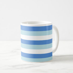 Blå och vit stripe kaffemugg