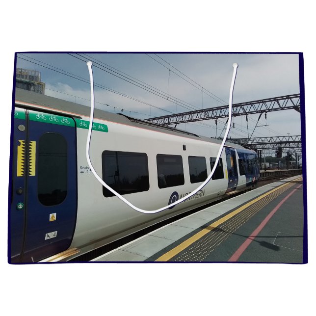 Blå och vit tåg (Framsidan)