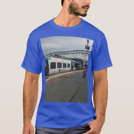 Blå och vit tåg t shirt
