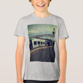 Blå och vit tåg t shirt