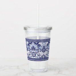 Blå och vit talavera Mexikansk folkart Mugg Pape