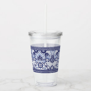 Blå och vit talavera Mexikansk folkart Mugg Pape