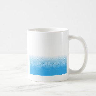 Blå och vit Tass med tidningspapperbakgrund Kaffemugg