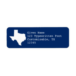 Blå och vit Texas Returadress Etikett
