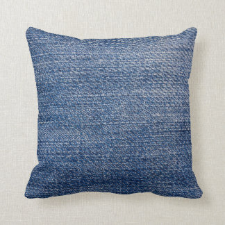 Blå och vit texturerad Denim Mönster Dekorativ kud Kudde