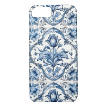 Blå och vit tofferibricka