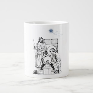 Blå och vit ursprunglig kreativitet jumbo mugg