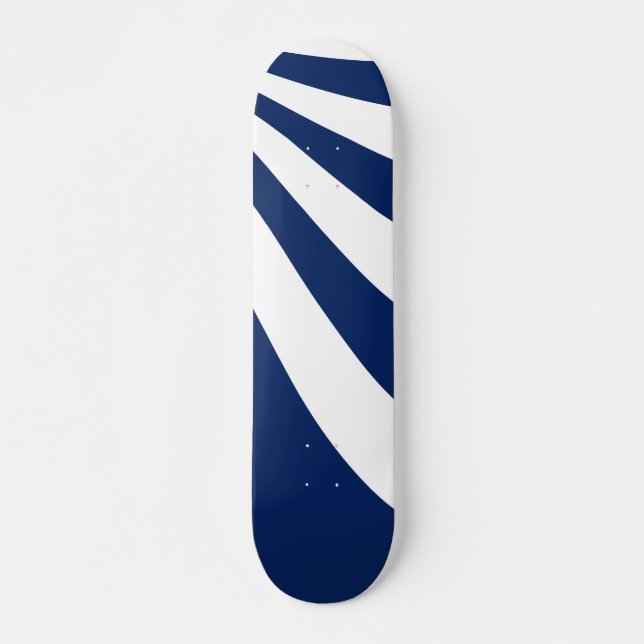 Blå och vit vågform mini skateboard bräda 18,5 cm (Framsida)