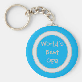 Blå och vit världens bästa Opa-nyckelkedja Nyckelring