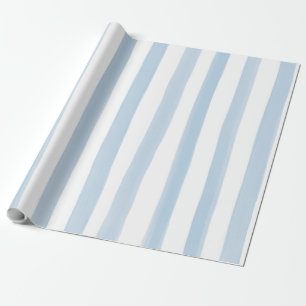 Blå och vit vattenfärg Rand Mönster Presentpapper