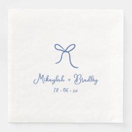Blå och vit vimmik Personlig Bröllop Pappersservett