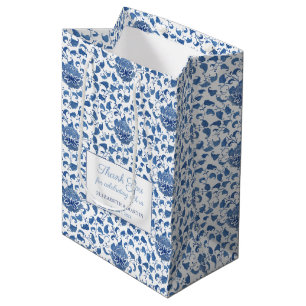 Blå Och Vit Vintage Chinoiserie Bröllop Välkommen