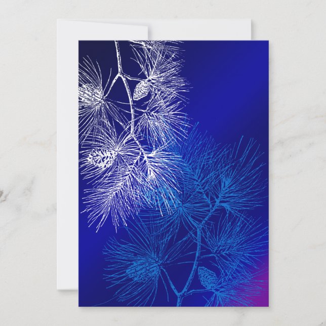 Blå och vit vinter Gräs (Framsida)