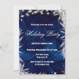 Blå och vit vinter-Julfest 2025 Inbjudningar