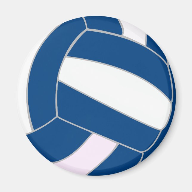 Blå och vit volleyboll magnet (Framsidan)