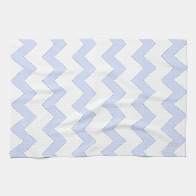 Blå och vit zigzag-chevron-design kökshandduk (Horisontell)