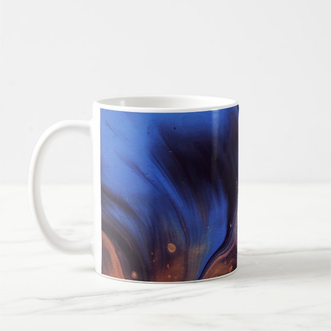 BLÅ OCH VITA ABSTRAKTER KAFFEMUGG (Vänster)